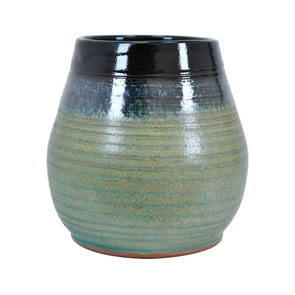 Ceașcă de mate din ceramică Niebla (negru-verde) 300 ml – Seria Crater