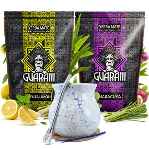 Yerba mate set Guarani 2x500g bombilla calabash din ceramică