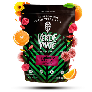 Yerba Mate kitul Verde Mate Raspberry 500g Calabash + Bombilla