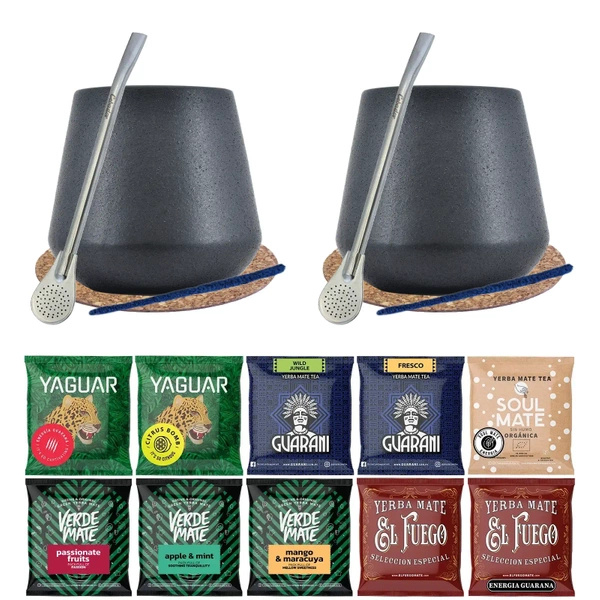 Kit de Yerba Mate 10x50g 2x Calabash + 2x Bombilla