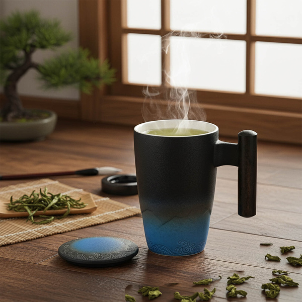 Cană ceramică cu capac și infuzor Mystea 300 ml