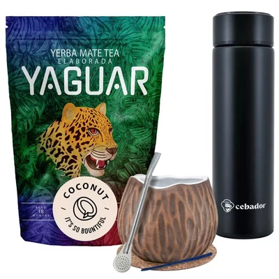 Yerba Mate Yaguar Coconut 500g calabash termos set de 500g