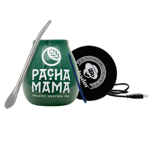 Set de Accesorii Yerba Mate și Guayusa: încălzitor USB pentru cană + Calabash + Bombilla