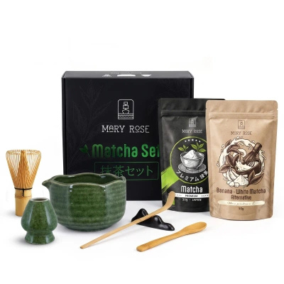 Set cadou pentru Matcha Latte colorat: Matcha + White Matcha + accesorii