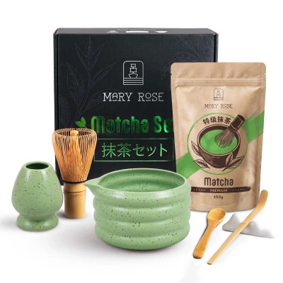Set cadou: matcha premium + matchawan + accesorii din bambus