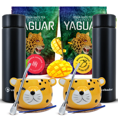Yerba Mate Yaguar Thermos Set pentru două persoane 1000g