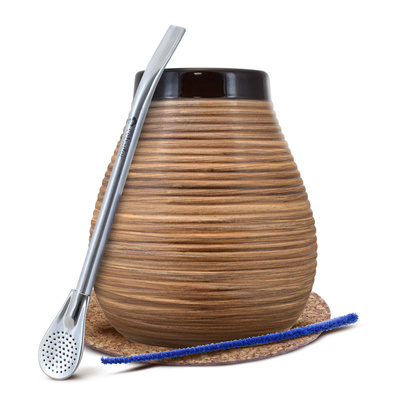 Kit de pornire de Yerba Mate Calabash + Bombilla
