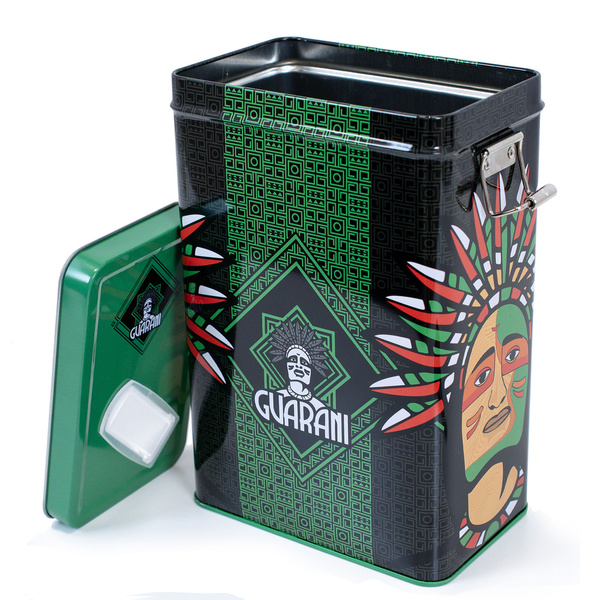 Yerbera – Cutie metalică + Guarani Elaborada con Palo Tradicional 0,5 kg