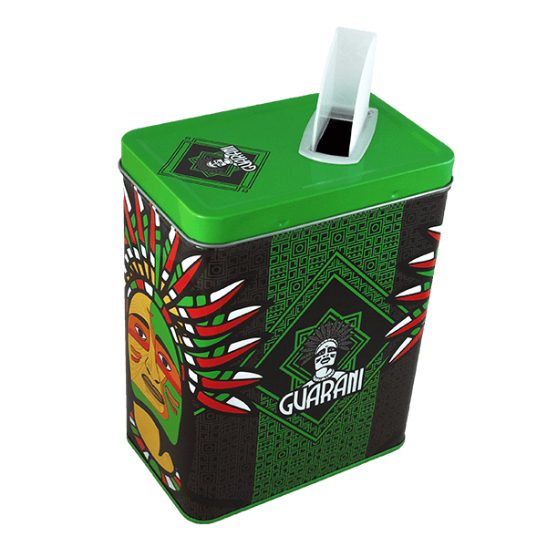 Yerbera – Cutie metalică + Guarani Naranja 0,5 kg