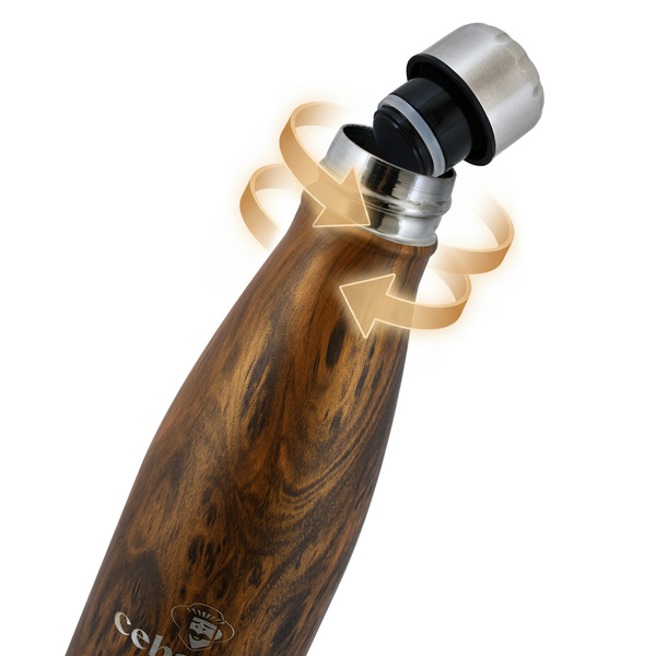 Sticlă termică Cebador 500 ml – culoare lemn