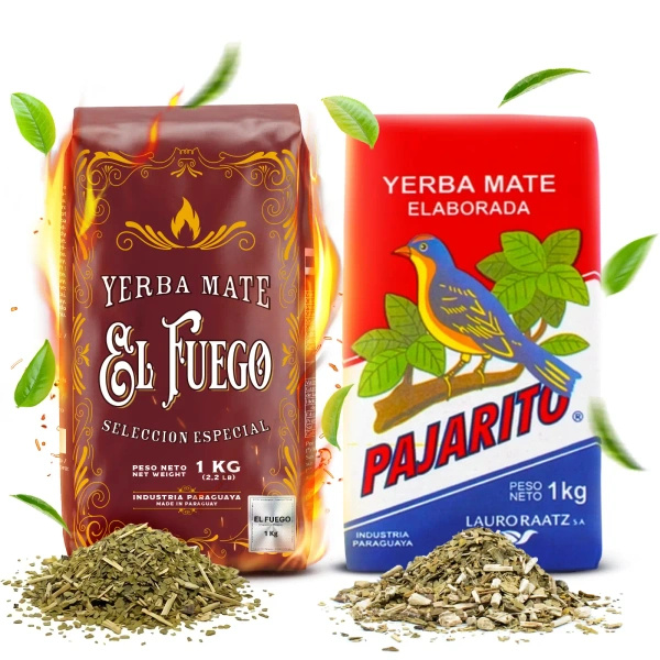 Set de Yerba Mate Elaborada: El Fuego 1kg + Pajarito 1kg