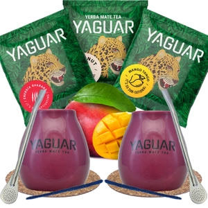 Yerba Mate Calabash Yaguar PREMIUM set pentru două persoane