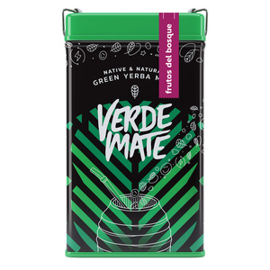 Yerbera – Cutie metalică + Verde Mate Green Frutos del Bosque 0,5 kg