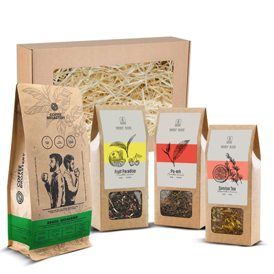 Set cadou cu cafea Bro Coffee Roastery și ceai Mary Rose