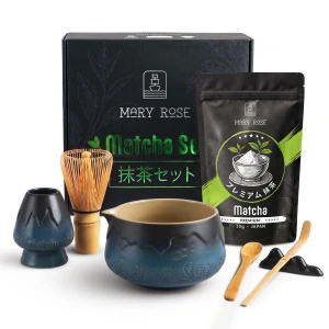 Set cadou: matcha japoneză premium + matchawan + accesorii din bambus