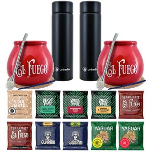 Yerba Mate Thermos Bombilla Set pentru două persoane 500g