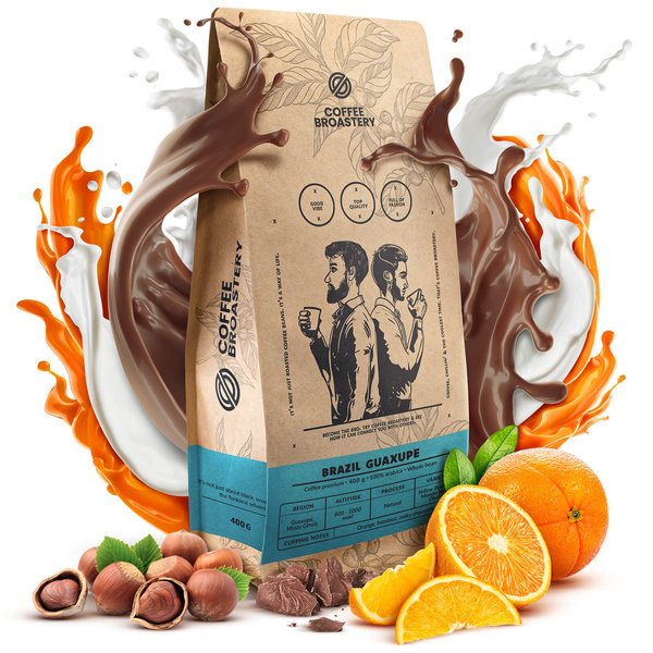 Bro Coffee Roastery - Cafea boabe întreagă Brazil Guaxupe Premium 400g