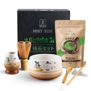 Set cadou: matcha premium + matchawan + accesorii din bambus