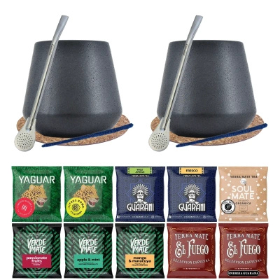 Kit de Yerba Mate 10x50g 2x Calabash + 2x Bombilla