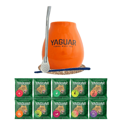 Kit de Yerba Mate 10x50g Calabash + Bombilla