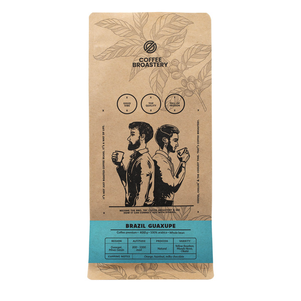 Bro Coffee Roastery - Cafea boabe întreagă Brazil Guaxupe Premium 400g