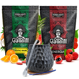 Yerba mate set Guarani 2x500g bombilla calabash din ceramică