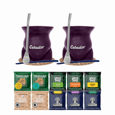 Kit de Yerba Mate 10x50g 2x Calabash + 2x Bombilla
