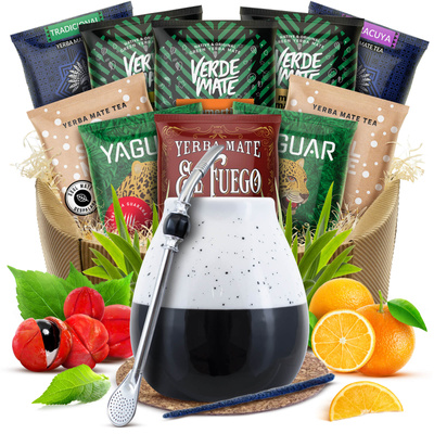 Set cadou de Yerba Mate calabash bombilla 10x50g