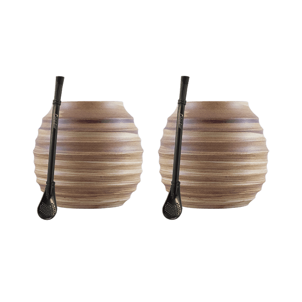 Set de Accesorii Yerba Mate: 2x Calabash + 2x Bombilla