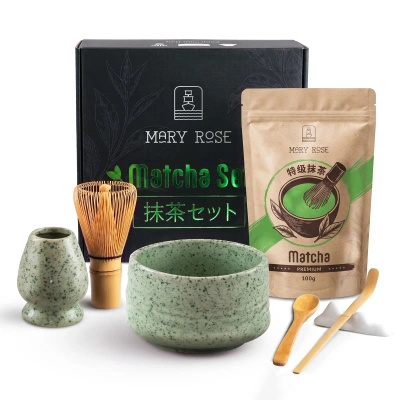 Set cadou: matcha premium + matchawan + accesorii din bambus