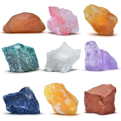 Set de pietre naturale și cristale - ezoterism, yoga, meditație