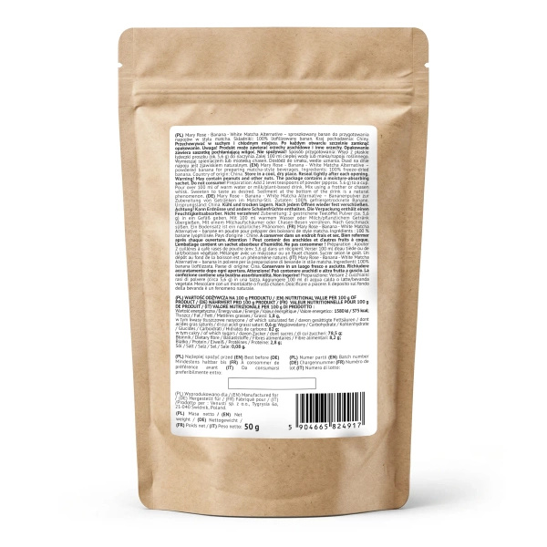 Mary Rose – White Matcha Alternative – Banană (pudră) 50 g
