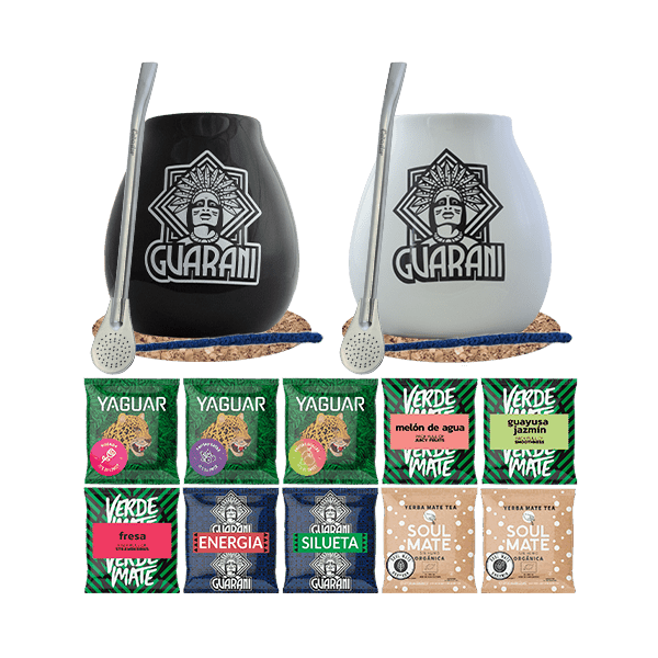 Yerba Mate Set 500g Mate Gourd x2 Bombilla 10x50g