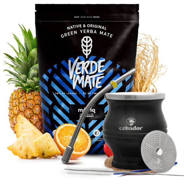 Kitul de Yerba Verde Mate Mas IQ 0,5kg + TermoColador
