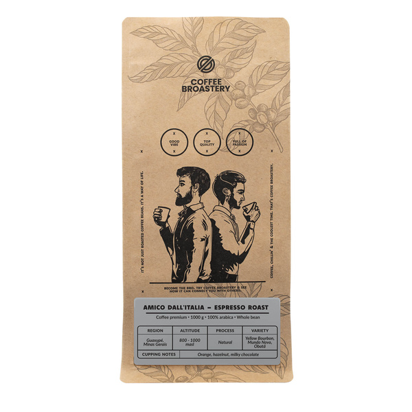 Bro Coffee Roastery - Cafea boabe întreagă Amico dall'Italia Espresso Roast 1kg
