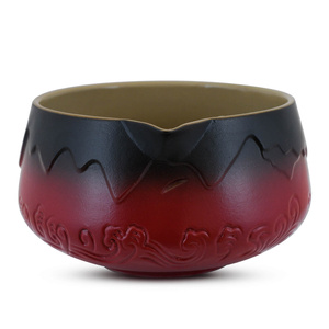 Matchawan – Bol ceramic Matcha cu gura de scurgere – Mountain (roșu)