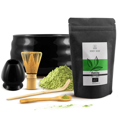 Set PREMIUM pentru prepararea ceaiului matcha: matcha BIO japoneză 30g + accesorii