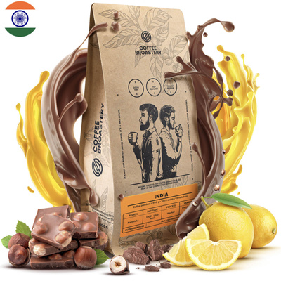 Bro Coffee Roastery - Cafea boabe întreagă India Karnataka Premium 400g