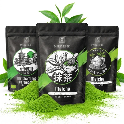 Set de 3 ceaiuri matcha BIO din Japonia: ceremonial + premium + culinar