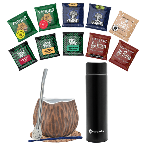 Set Yerba Mate 500g Mate Gourd 10x50g thermos