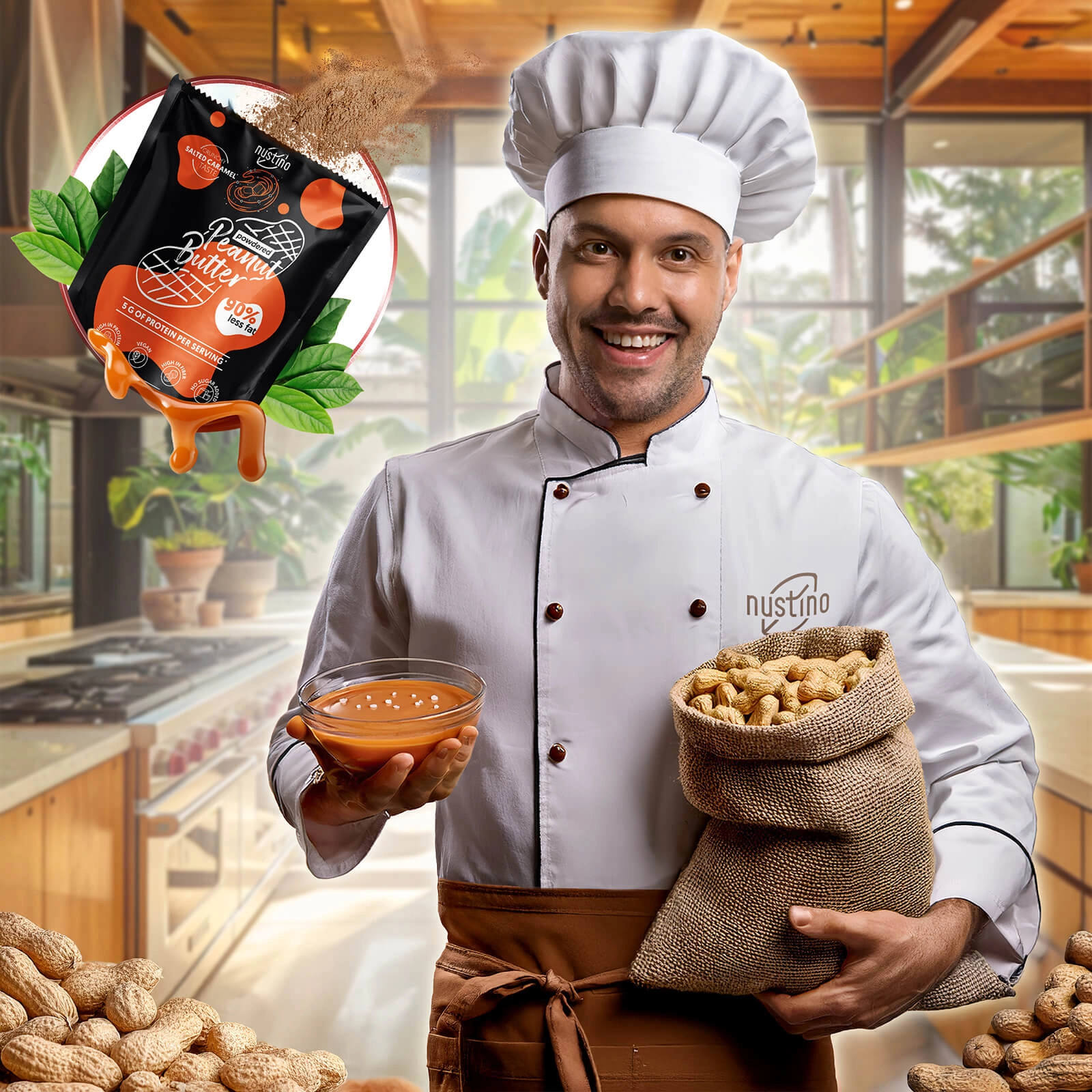 Nustino Salty Caramel peanut butter powder