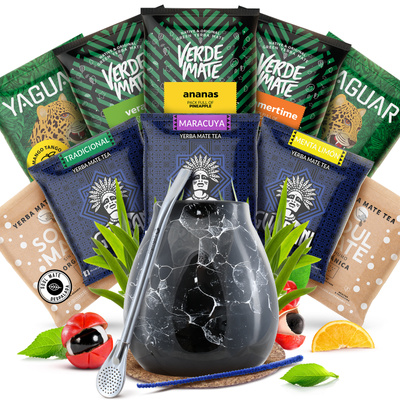 Kit de pornire de Yerba Mate Calabash Bombilla 10x50g