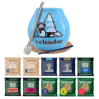 Yerba Mate set de cadou 10x50g calabash + bombilla