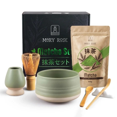 Set cadou: matcha + matchawan + accesorii din bambus