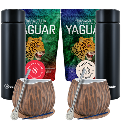 Yerba Mate nucă de cocos Thermos Set pentru două 1000g