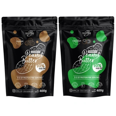 Set unt de arahide pudră Nustino: Classic + Coconut 2x400g