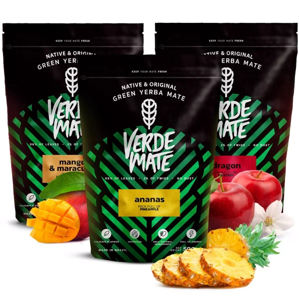 Yerba mate set Verde Mate Green fruity 3x500 1.5kg