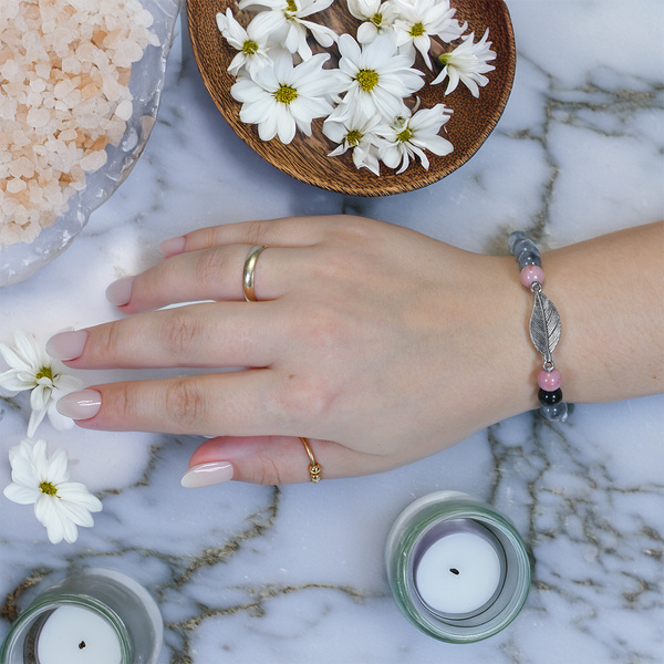 Brățară Mala cu rodonit și cuarț fumuriu