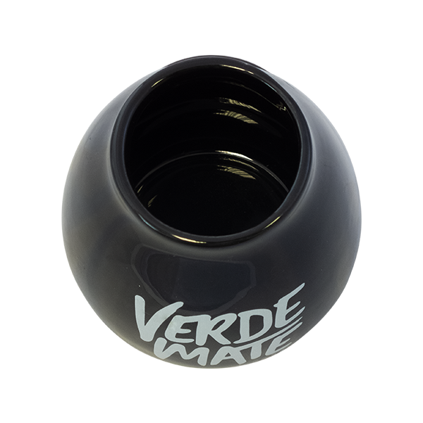 Cană din ceramică pentru mate cu logo Verde Mate (neagră) 350 ml