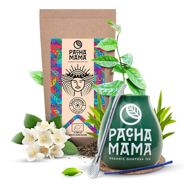 Set de Guayusa Pachamama Jazmín 100g + Calabash + Bombilla